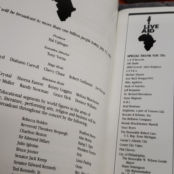 Live Aid Concert Program 1985 - Picture 4 of 8